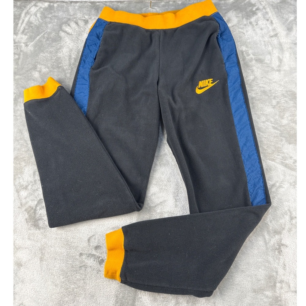 Nike Joggers Mens S Black Orange Blue Fleece EUC
